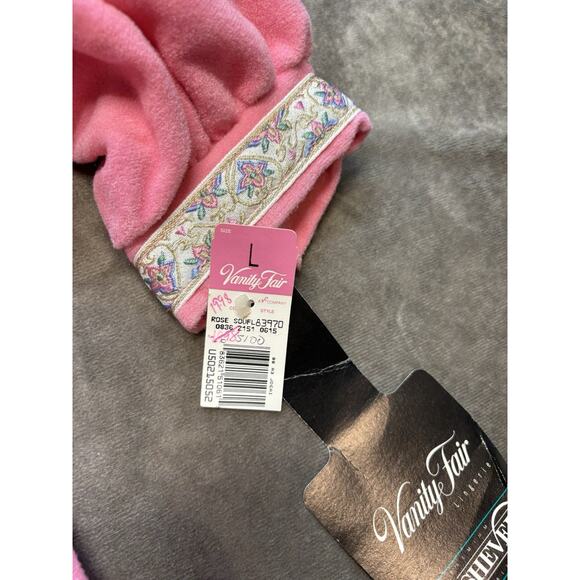 NWT Vanity Fair VTG Velour Robe L Maxi House Coat Dress‎ MuuMuu Mrs Roper Modest - Picture 5 of 9